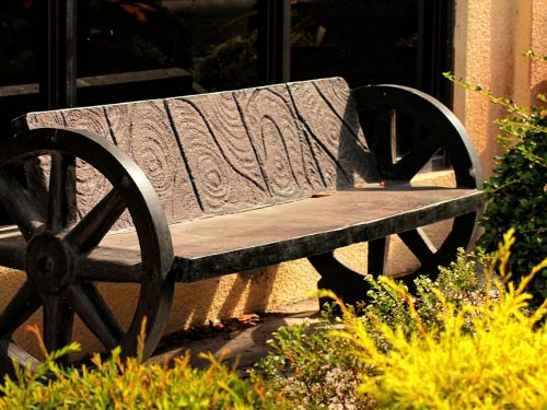 bench, wooden, wheels, wood, rest, seating, rural, seat, sit, handmade, furniture